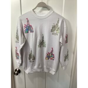 Disney Parks Cinderella Castle Icon Pullover Sweatshirt Women's White Size XS